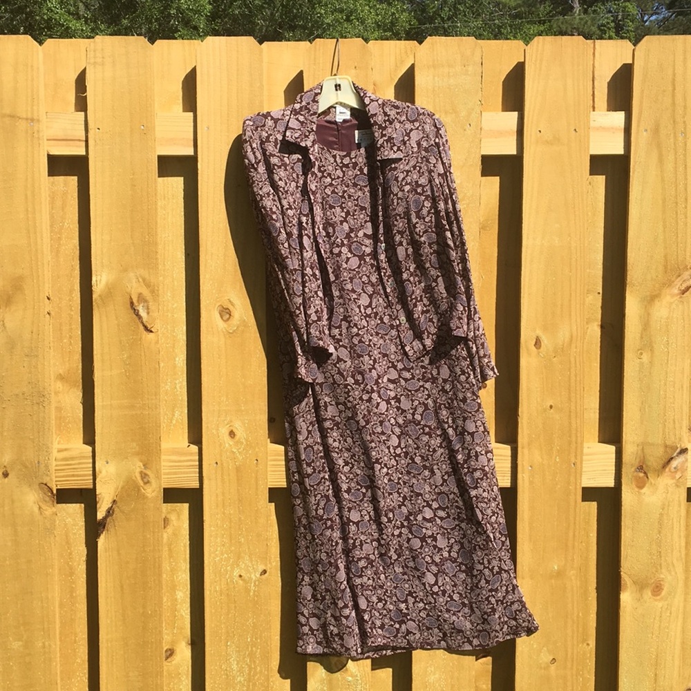 Talbots petite floral dress with matching jacket
